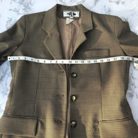 Brown Houndstooth Women's Blazer - Picture 4 of 7